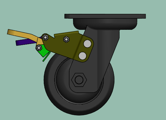 JED-100 重载型万向带塑料双刹型脚轮