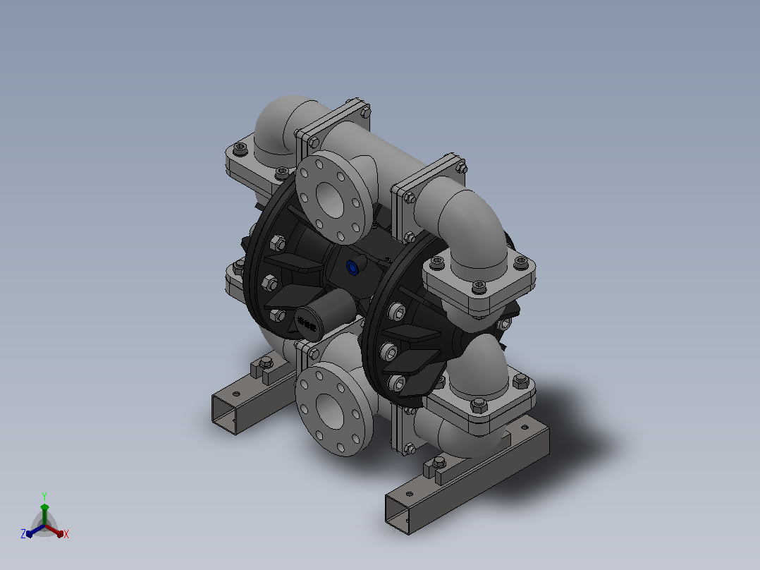 RV80气动隔膜泵（塑料）[RVA-K2111-F]正等轴测图
