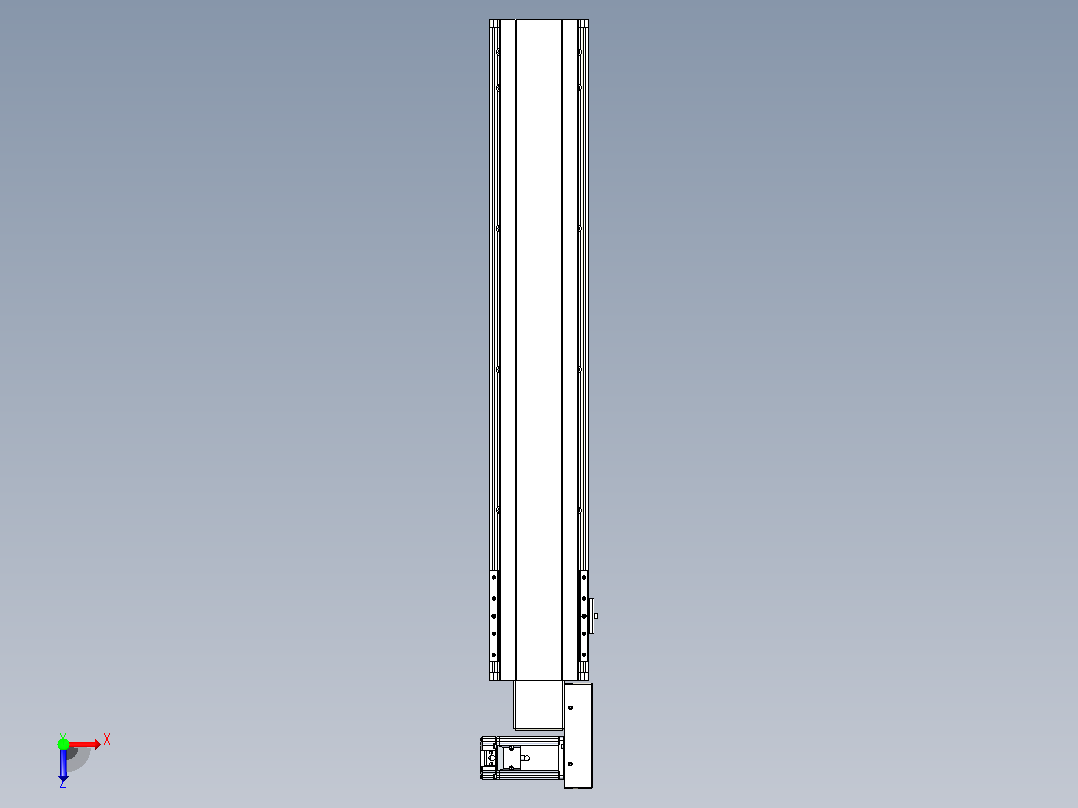 皮带直线轴半封闭可选导轨TPA-HNB-140D-120-L700-MR-C-P40-N3俯视图