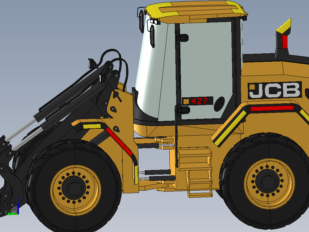 JCB反铲装载机主视图