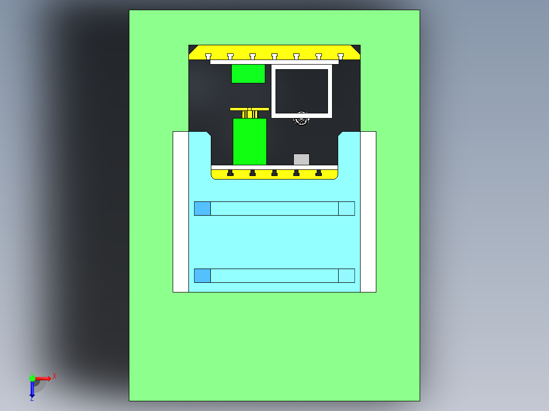 曲轴锻造剪切设备3D数模图纸 Solidworks设计俯视图