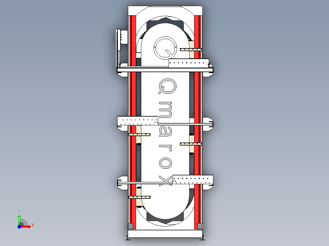 垂直升降机Qimarox模型3D图纸 x_t格式前视图