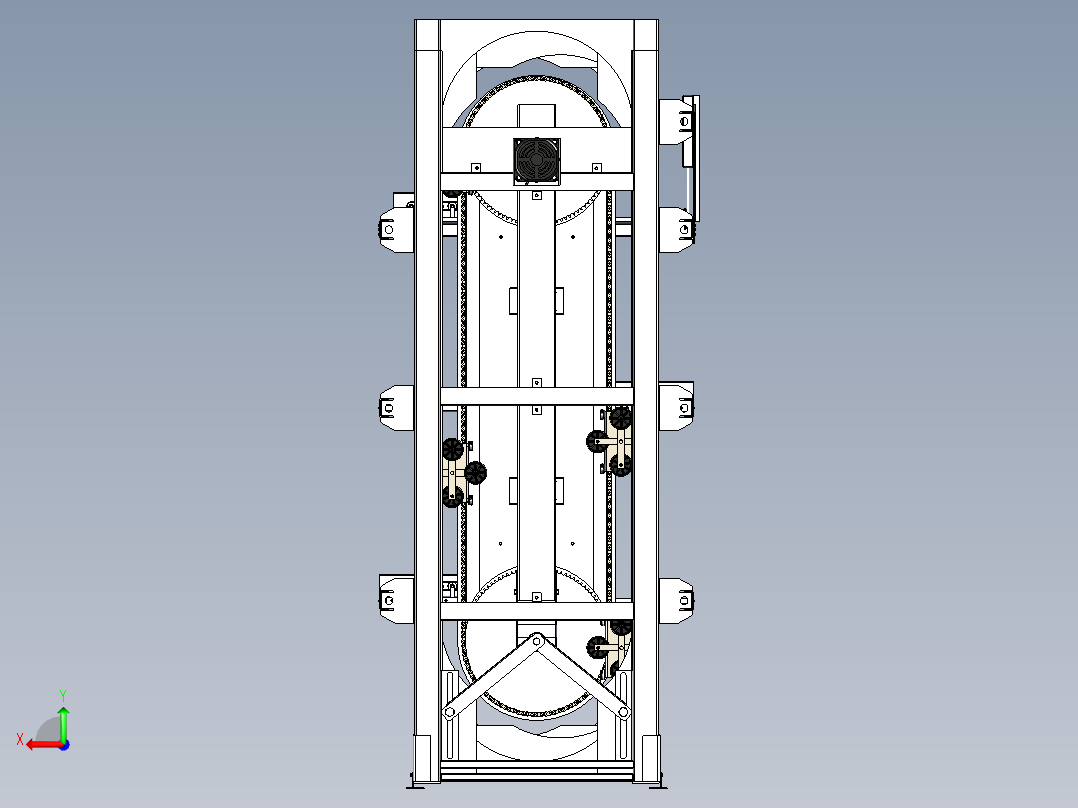 垂直升降机Qimarox模型3D图纸 x_t格式后视图