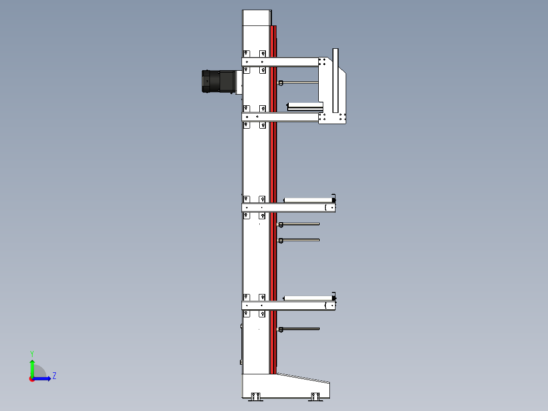 垂直升降机Qimarox模型3D图纸 x_t格式左视图
