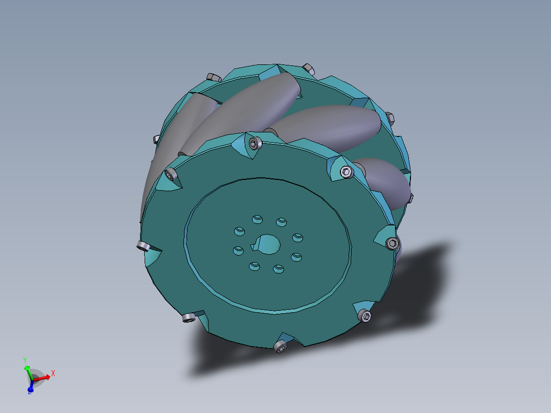 麦克纳姆轮3D图纸 G991主视图