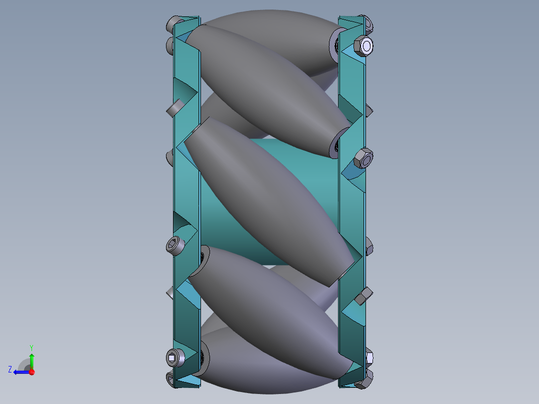 麦克纳姆轮3D图纸 G991右视图