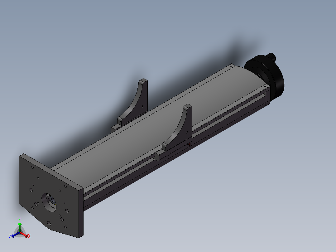 手动丝杆高度调节机构正等轴测图