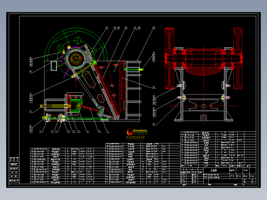 颚式破碎机总装图