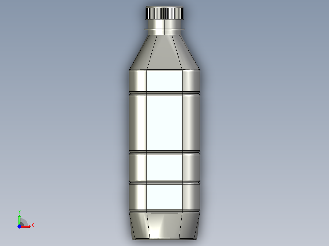 方形带圆角塑料瓶前视图