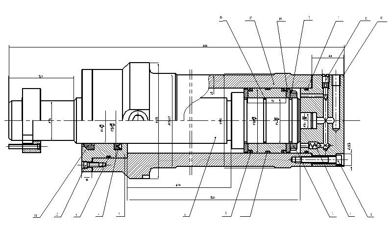 液压缸油缸总装图机械设计CAD图纸参考素材缸径120杆径84压力31.5