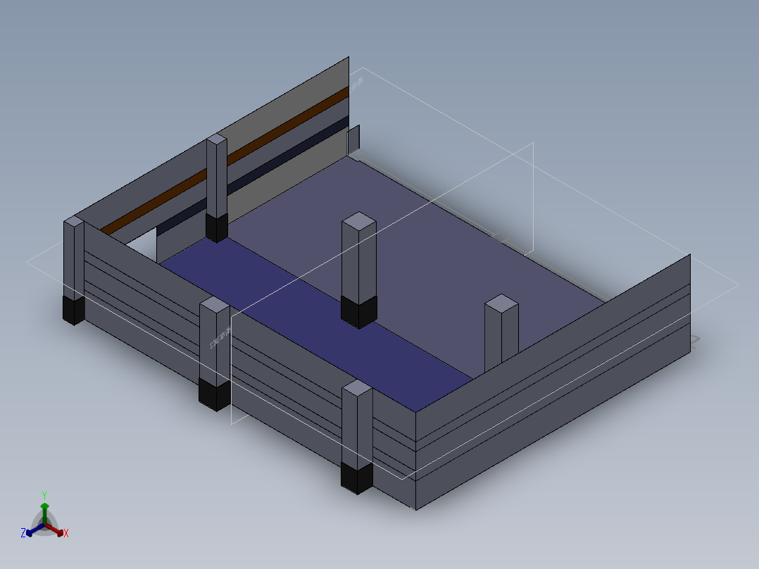 万达广场1F一角正等轴测图
