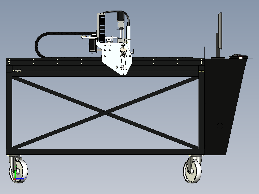 CNC等离子切割机左视图