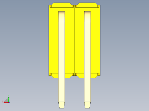 彩色公排针 100mil 2.54mm 系列-DS1022_yellow_3x02p_100mil_TypeD_rev1.0后视缩略图