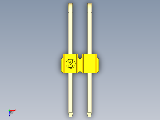 彩色公排针 100mil 2.54mm 系列-DS1022_yellow_3x02p_100mil_TypeD_rev1.0俯视缩略图