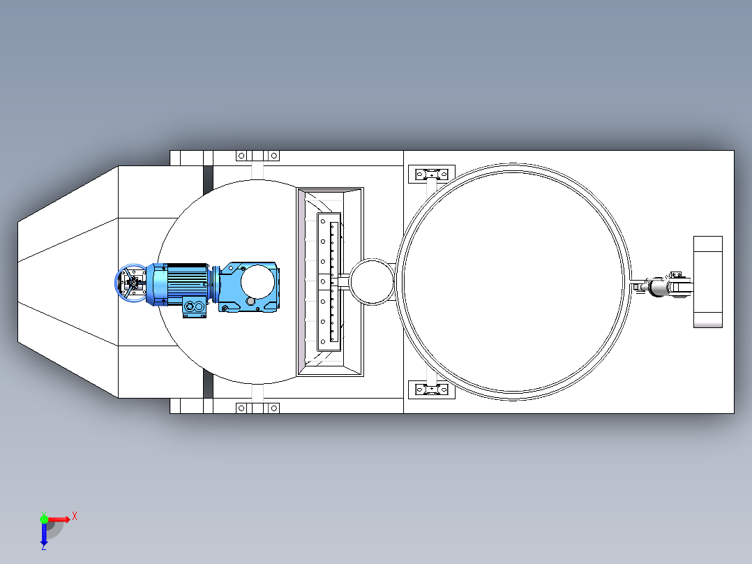 物料搅拌混合机俯视图