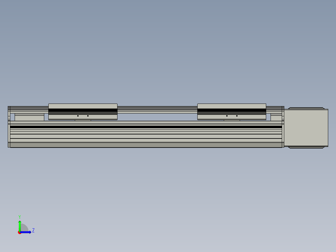 直线模组LHB17-L40-S300-L(B)设计图纸左视图