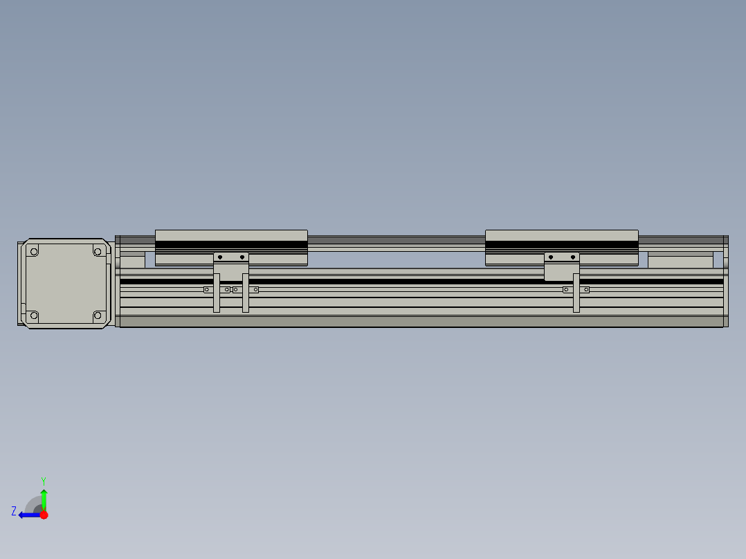 直线模组LHB17-L40-S300-L(B)设计图纸右视图