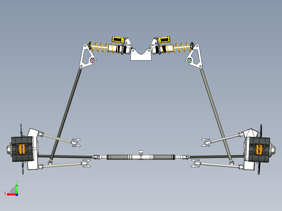 FSAE赛车前悬架后视图