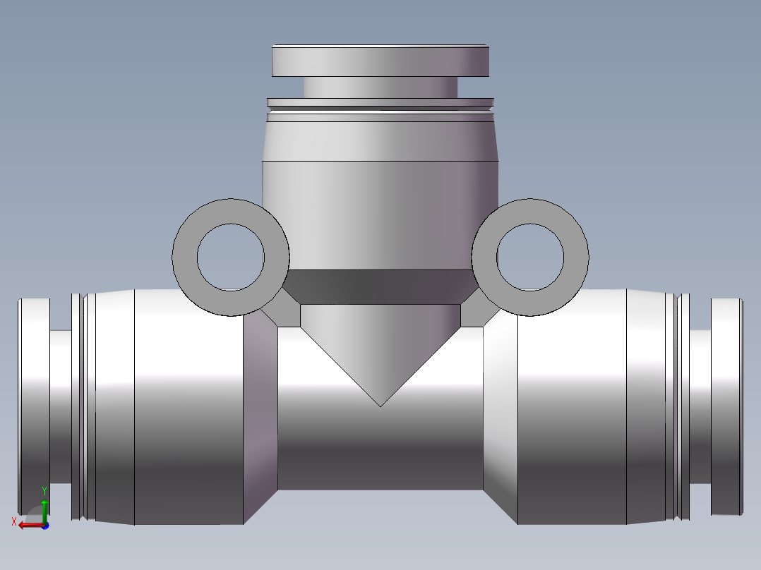 气动接头-T型三通APE8(8厘)后视图