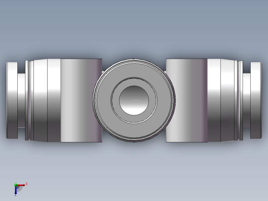 气动接头-T型三通APE8(8厘)俯视图