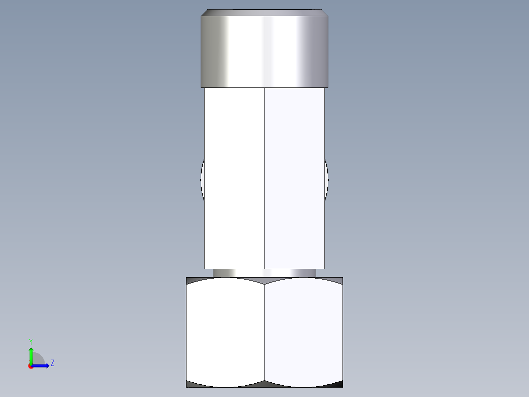 卡套式工业通用硬管接头EO_Swivel_nut_run_tee_EL12LOMDCF左视图