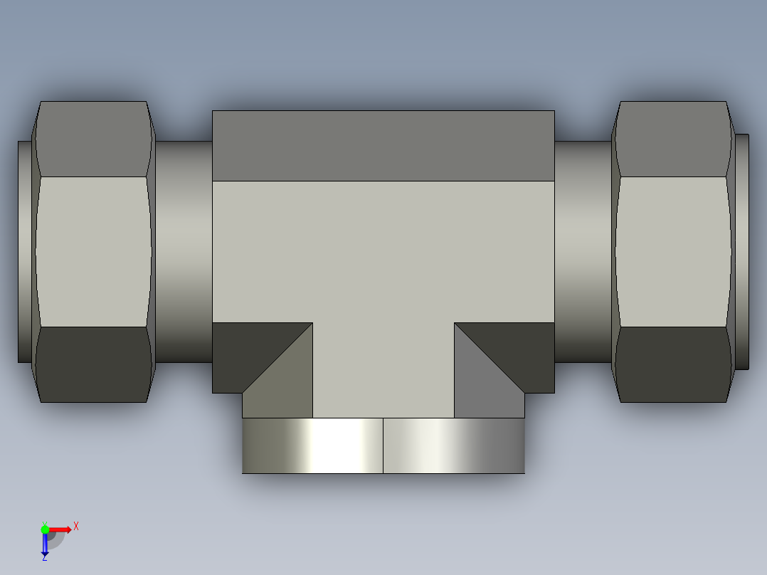 卡套式工业通用硬管接头20_obu-s俯视图
