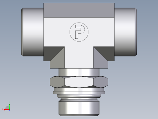 卡套式工业通用硬管接头EO_Adjustable_locknut_branch_tee_TEE18LMOROMDCF后视缩略图