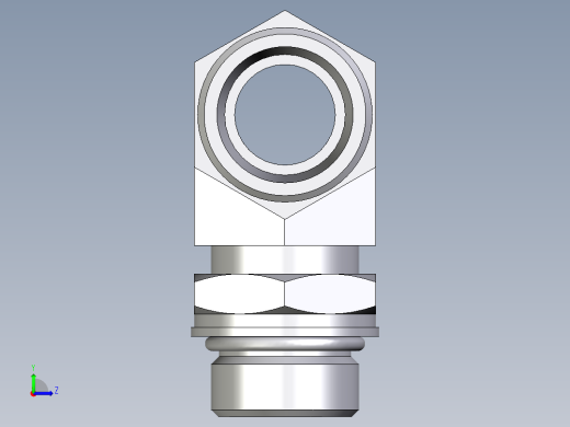 卡套式工业通用硬管接头EO_Adjustable_locknut_branch_tee_TEE18LMOROMDCF左视缩略图