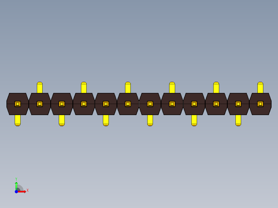 引脚接头单直SMD，间距2毫米，高度6.6毫米。它是一种用于带有电子设备的印刷电路板上的元件前视图