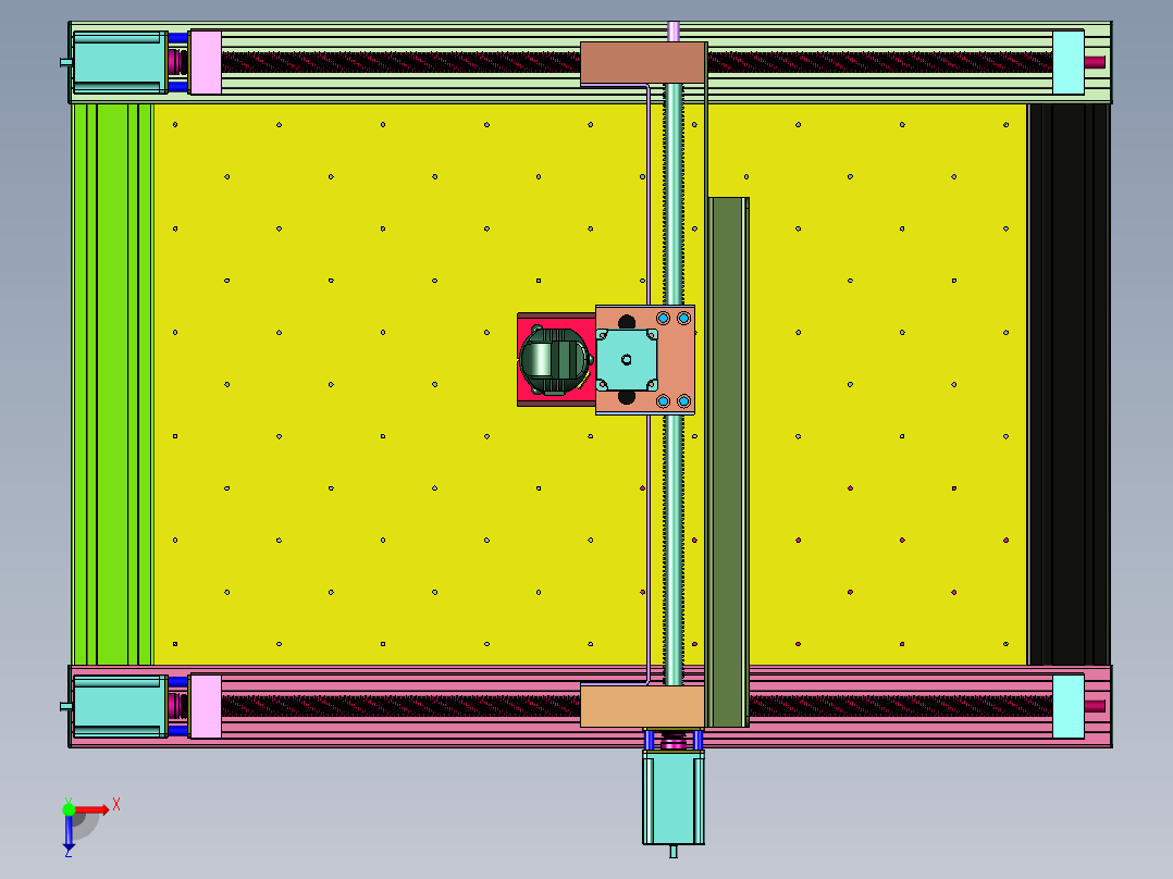 电脑木工家具雕花木雕机俯视图