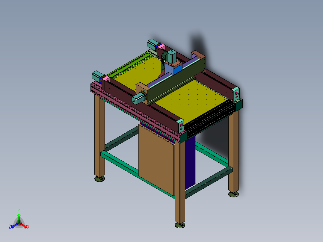 电脑木工家具雕花木雕机正等轴测图