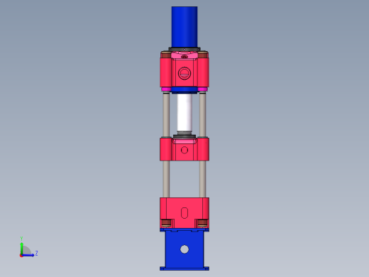 三梁四柱液压机-油压机三维模型SolidWorks左视缩略图