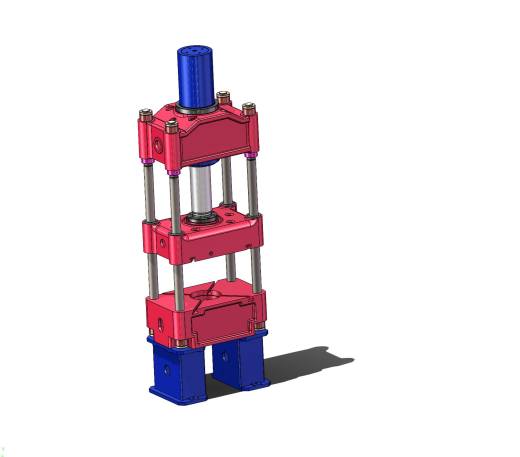 三梁四柱液压机-油压机三维模型SolidWorks缩略图