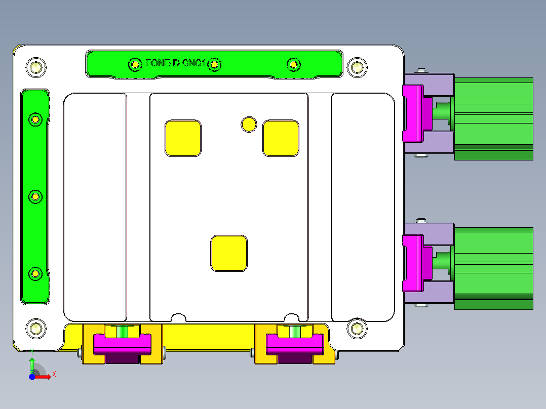 FONE-D-CNC1笔记本CNC工装夹具三维模型-1114前视图
