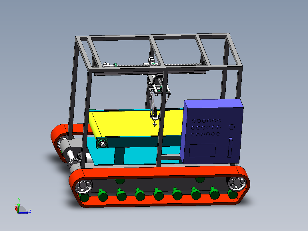 移动带电控柜的机械手小车sw19可编辑