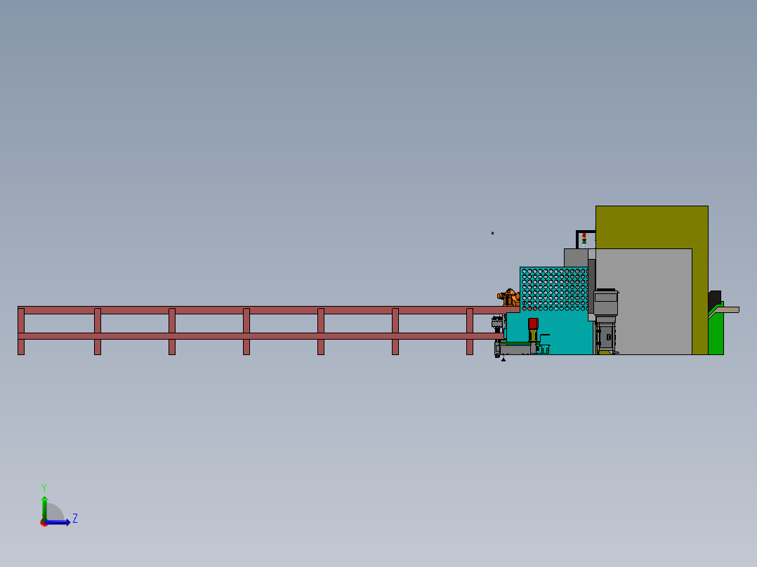 钛合金金属加工生产线sw17左视图