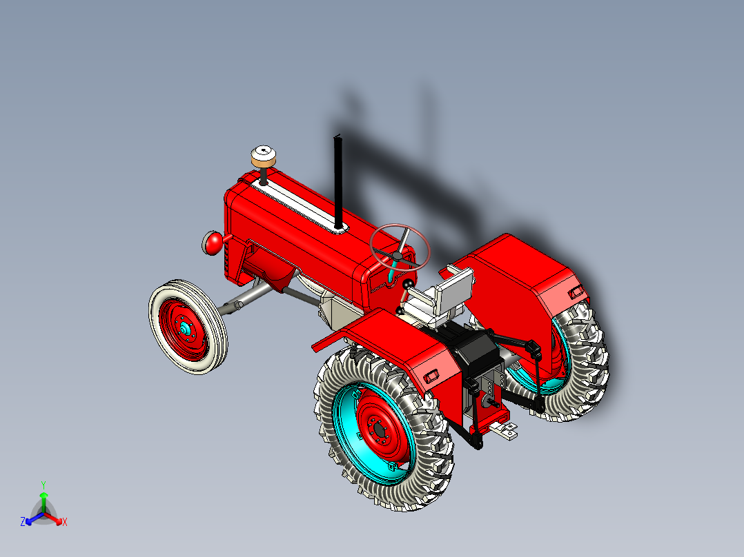 B3003241-拖拉机正等轴测图