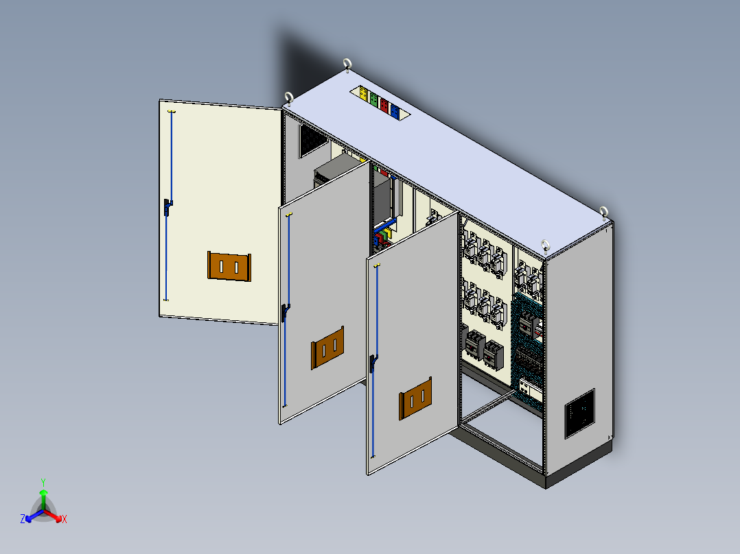 三柜组装万能断路器刀开关plc控制柜 55402正等轴测图