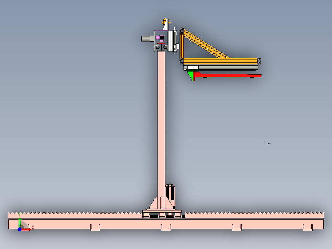 移动式桁架搬运机构前视图