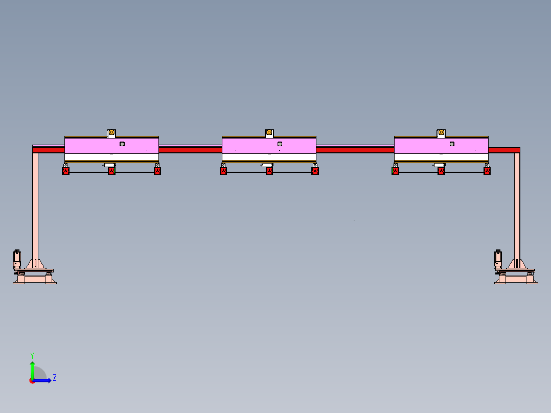移动式桁架搬运机构左视图