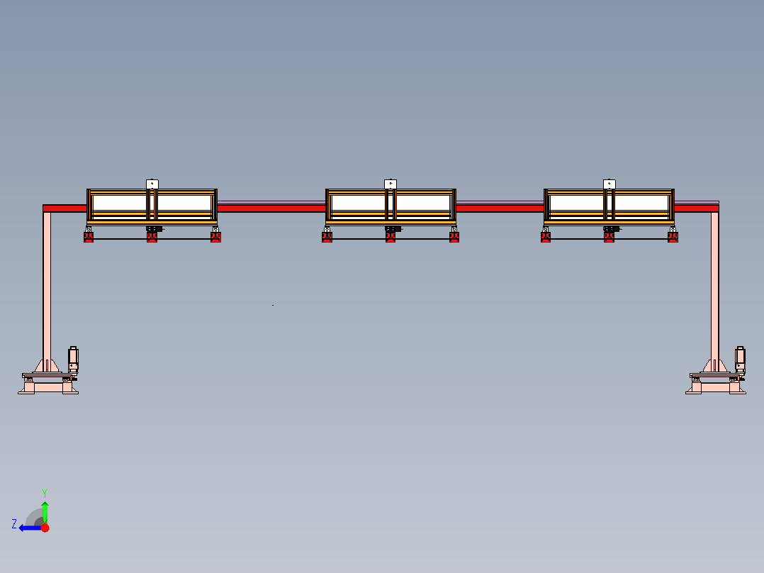 移动式桁架搬运机构右视图