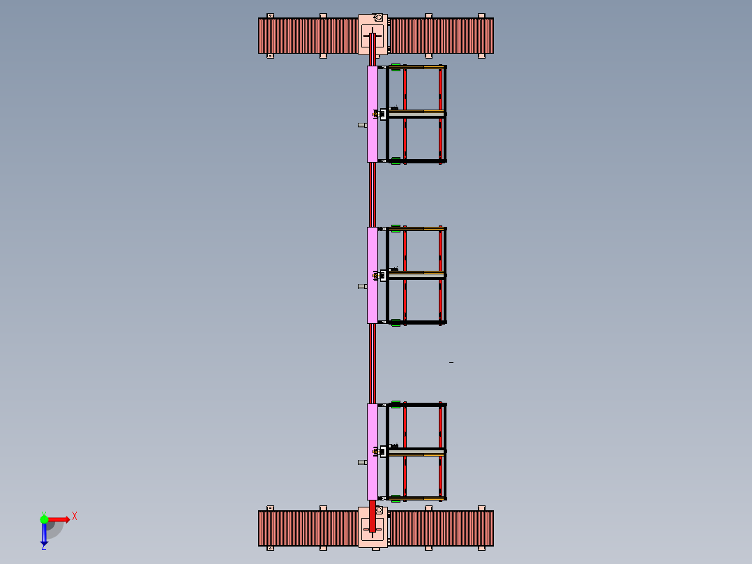 移动式桁架搬运机构俯视图