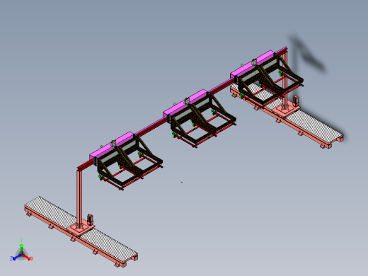 移动式桁架搬运机构正等轴测缩略图