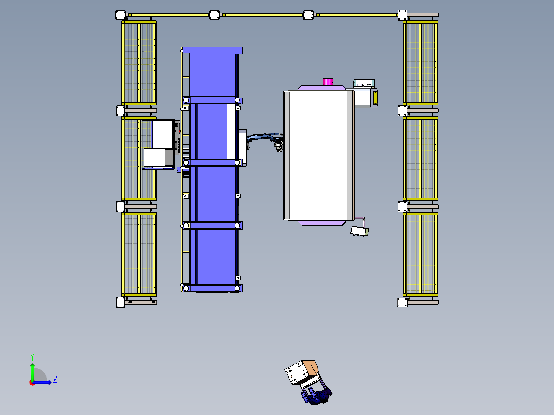 泵体结构件的自动化焊接岗位模拟左视图
