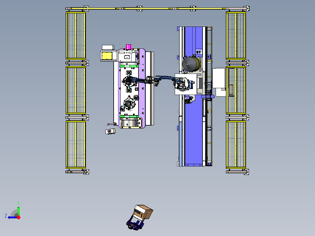 泵体结构件的自动化焊接岗位模拟右视图