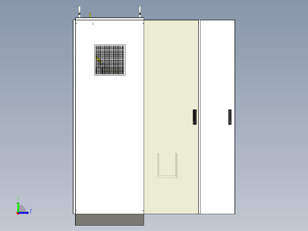 三柜万能断路器组装刀开关软启动旁路控制柜 55326左视图