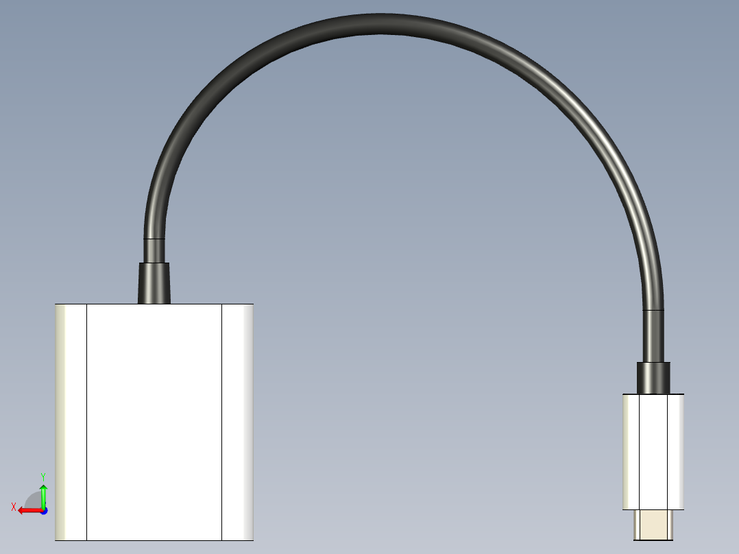 Cable Matters USB C 转 HDMI 2.1 适配器后视图