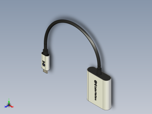 Cable Matters USB C 转 HDMI 2.1 适配器正等轴测缩略图