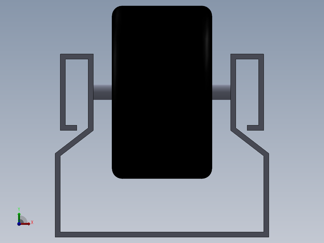 工业轮轨前视图