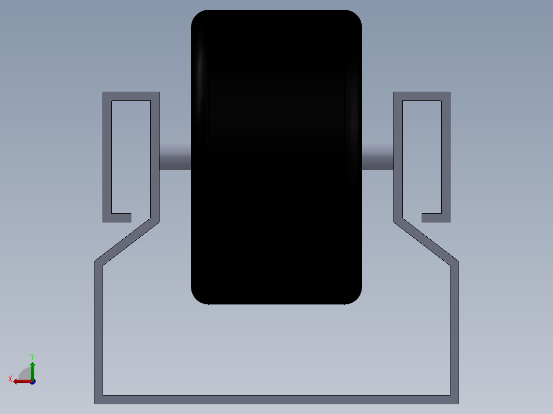 工业轮轨后视图